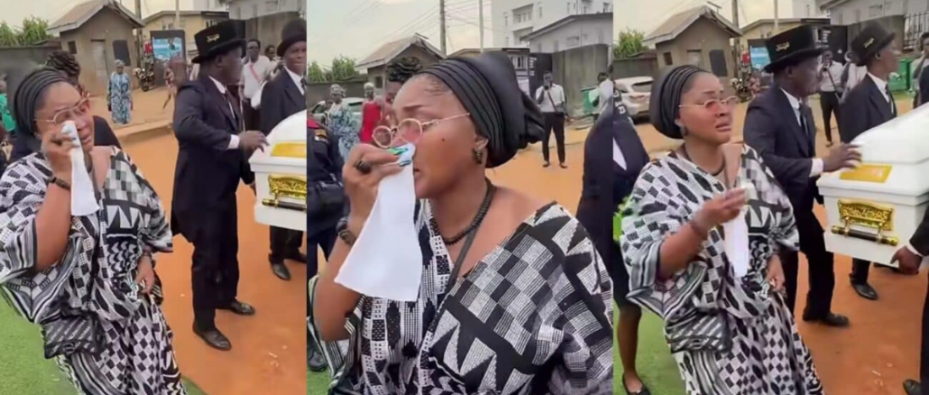 Mercy Aigbe Breaks Down in Tears During Mother’s Service of Songs